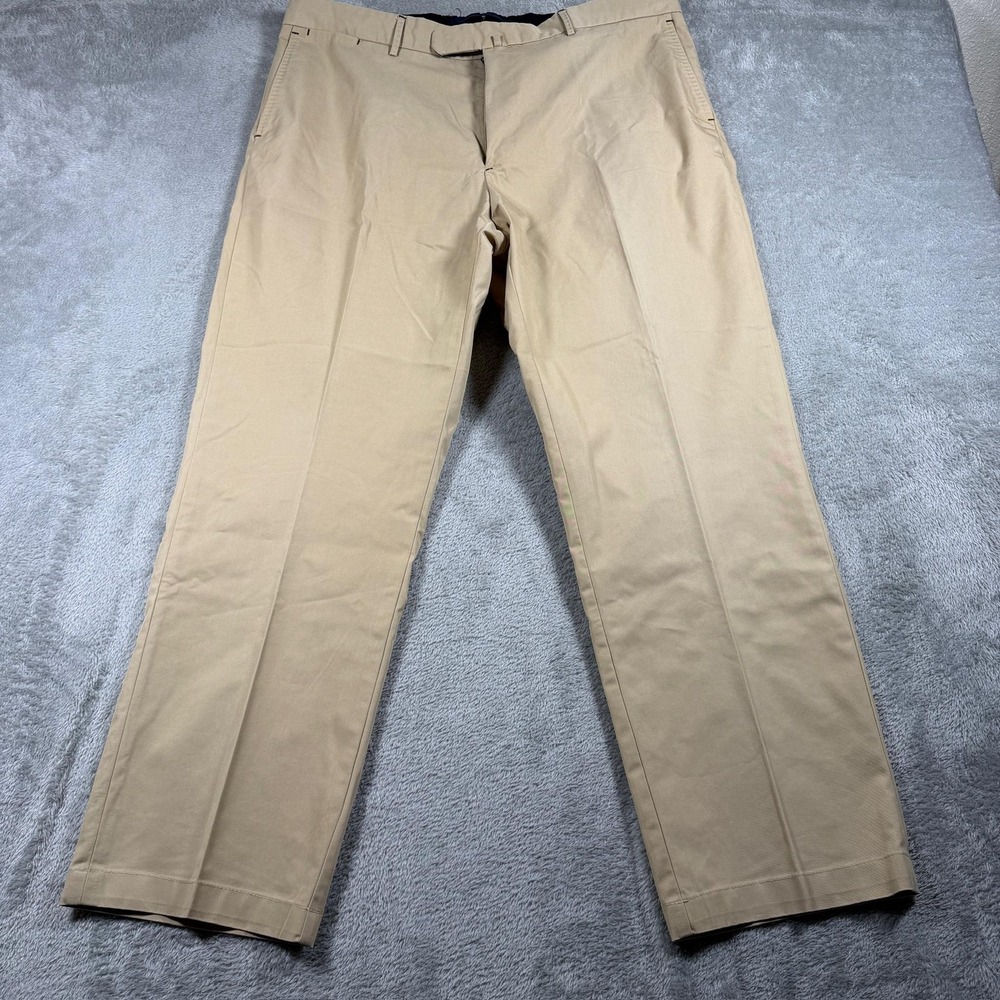 Peter Millar Pants Mens 38x28 Beige Golf Performance Chino Straight Flat Front